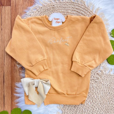 Conj. Blusão Perfect Laço Lateral e Calça Legging - Laranja e Areia